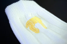 Load image into Gallery viewer, White Embroidered Logo Socks