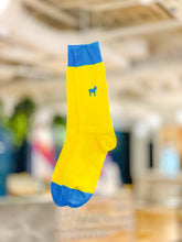 Load image into Gallery viewer, Blue & Yellow Jill Lamm Logo Socks